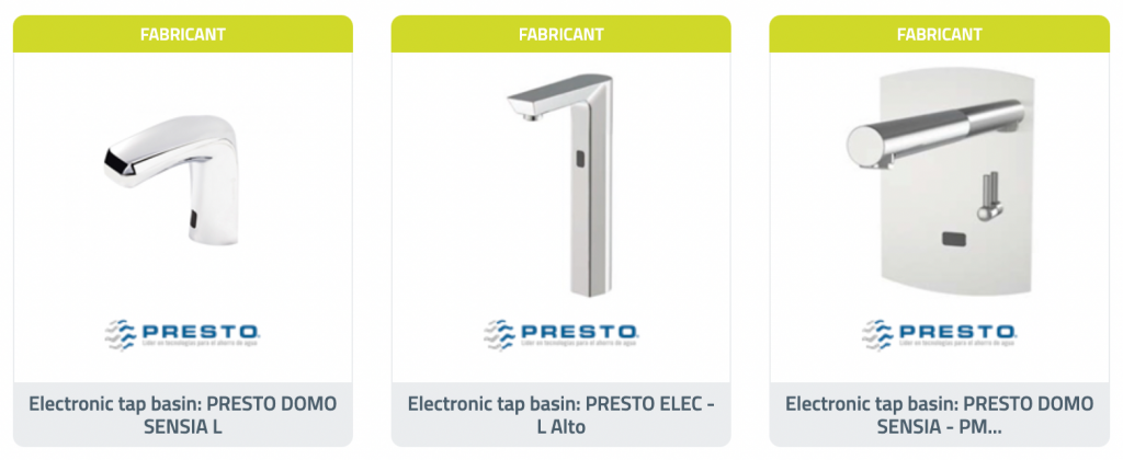 Les Objets BIM du fabricant Presto Ibérica